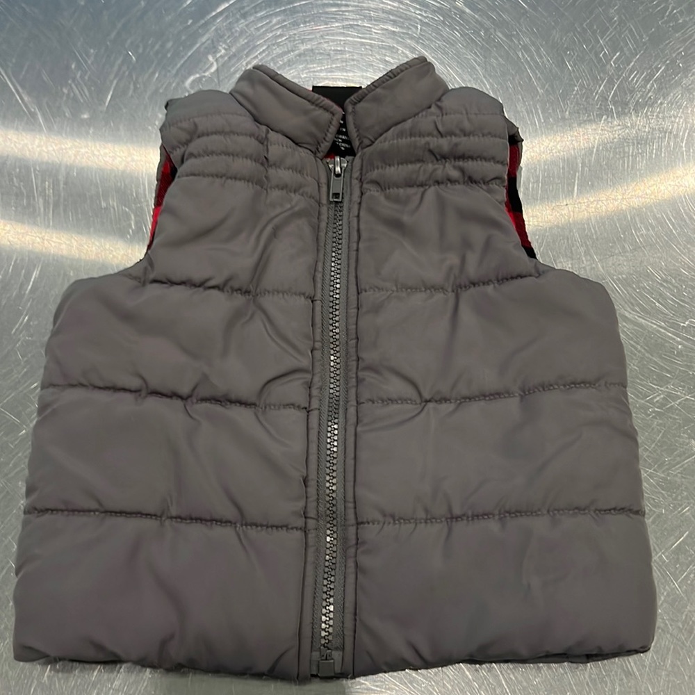 Toddler Buffalo Plaid Lined Puffer Vest
